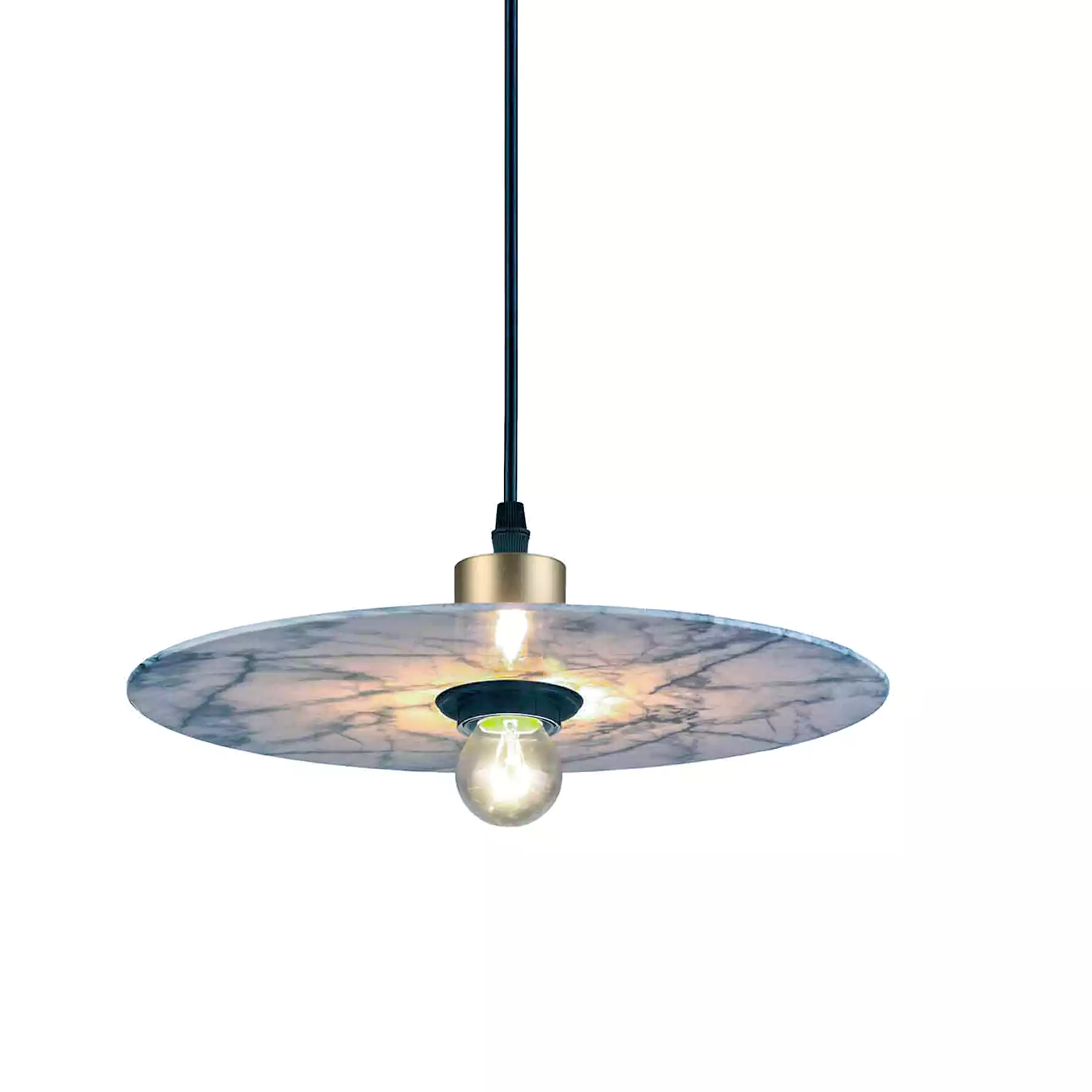 Disc - White Marble Pendant Light